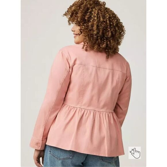 NWT Torrid Peplum Utility Jacket Mellow Rose Size 1X 14-16 - Picture 3 of 10